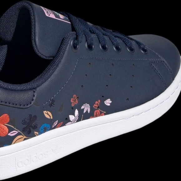 NWB- Adidas Stan Smith J 'Night Indigo Floral' Youth Girls- Sz:4.5- Style:IE8209 - Picture 7 of 13